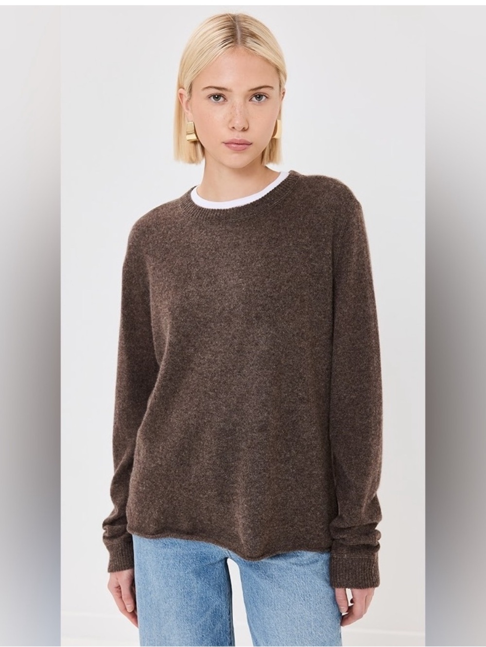 Reformation Cashmere Boyfriend Sweater Brown size XL